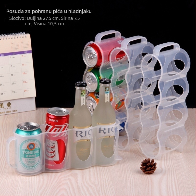 Organizator za limenke u hladnjaku, plastična košarica za pohranu pića, japanski stil