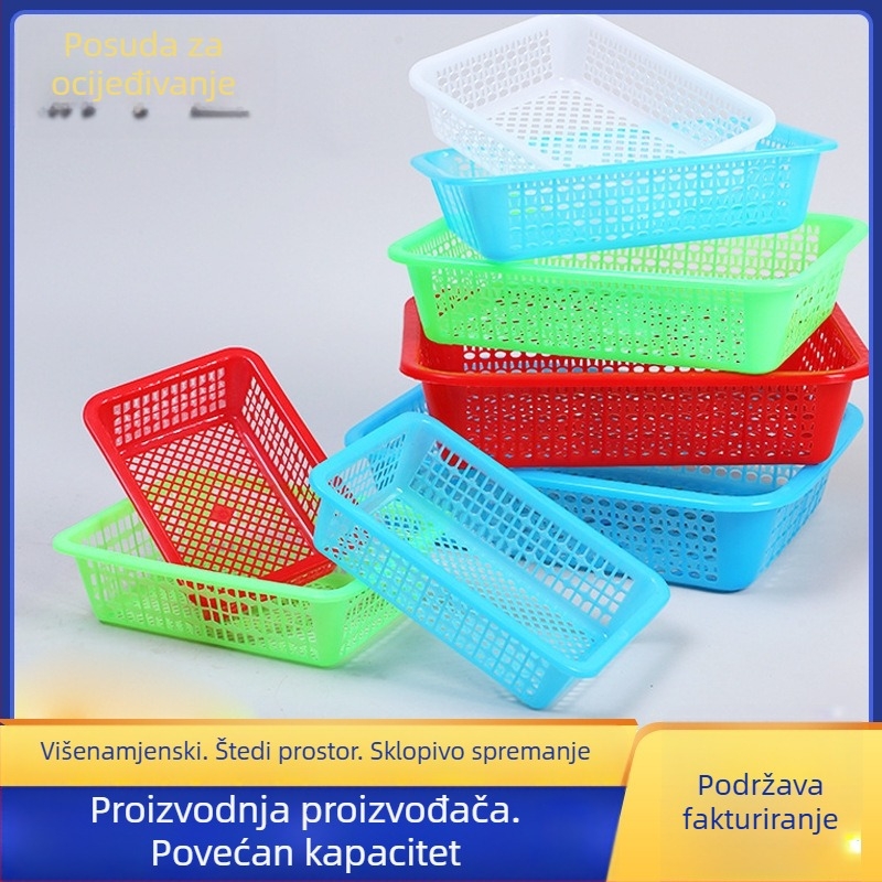 Plastični koš za pranje povrća, kuhinjsko skladište, odvodni koš, višenamjenski, moderni minimalistički dizajn