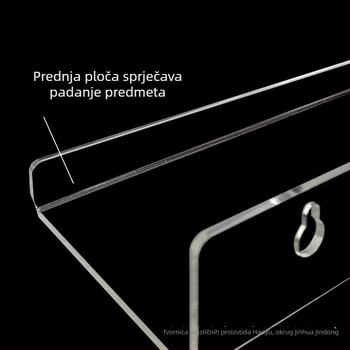 Akrilna zidna polica u obliku U za kozmetiku, bez bušenja, za kupaonicu