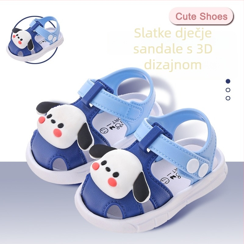 PVC sandale za djecu s zatvorenim prstom, unisex, neklizajuće mekane potplata, ljetna obuća za djecu 0-3 godina