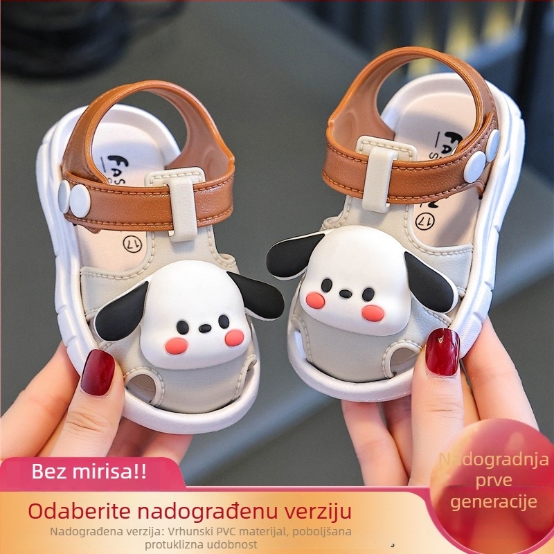 PVC sandale za djecu s zatvorenim prstom, unisex, neklizajuće mekane potplata, ljetna obuća za djecu 0-3 godina