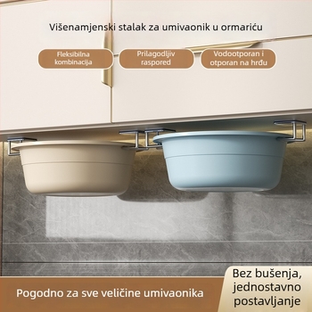 Zidni višenamjenski držač poklopca lonaca i držač daske za rezanje – kuhinjsko skladištenje