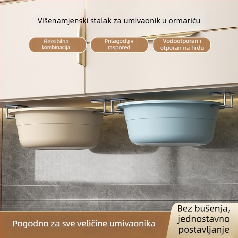 Zidni višenamjenski držač poklopca lonaca i držač daske za rezanje – kuhinjsko skladištenje