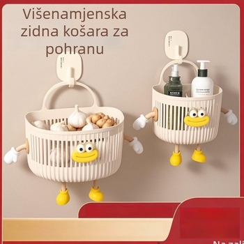 Višefunkcionalna mala viseća korpa za kupaonicu i dom, zidni nosač s 6 razina skladištenja
