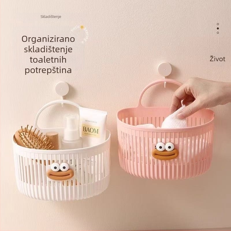 Višefunkcionalna mala viseća korpa za kupaonicu i dom, zidni nosač s 6 razina skladištenja