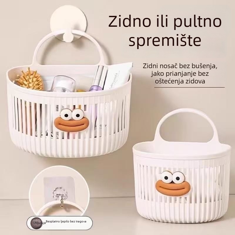 Višefunkcionalna mala viseća korpa za kupaonicu i dom, zidni nosač s 6 razina skladištenja