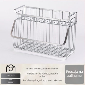 Zidni kuhinjski stalak za skladištenje, 304 nehrđajući čelik, bez bušenja, košara za odvod, model K-50552