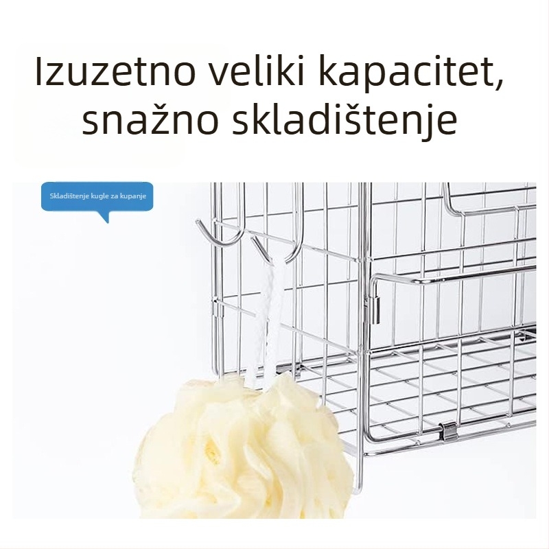 Japanski stil sklopivi zidni koš za kupaonicu od 304 nehrđajućeg čelika, držač šampona