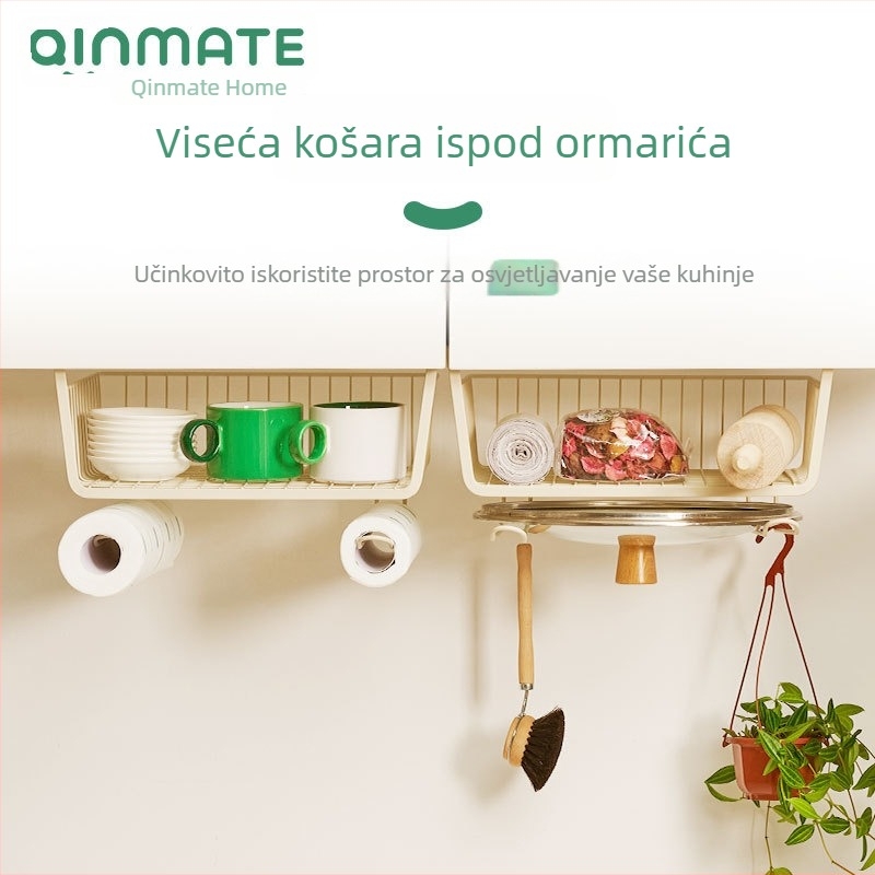 Viseći organizator ispod ormarića s košarom za pohranu i držačem za maramice