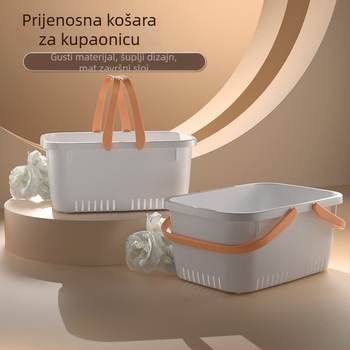 Zidni koš za kupaonicu s ručkom za pohranu kozmetike i sitnica, s prorezanim dizajnom
