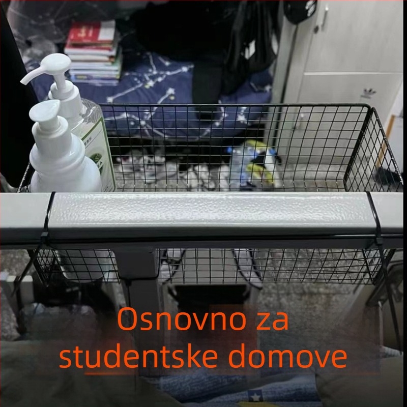 Viseći spremnik uz krevet u studentskom domu – košara za pohranu iznad kreveta
