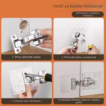 Nehrđajući čelična pločica za popravak šarki za ormariće i garderobe – dodatak za vrata ormara, moderan minimalistički dizajn