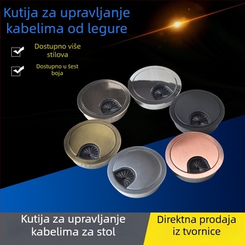 Kružni poklopac otvora za kabel za stol – dekorativni kružni poklopac za otvore promjera 35/50/53/60/80 mm, cinkova legura, elektroplatirano
