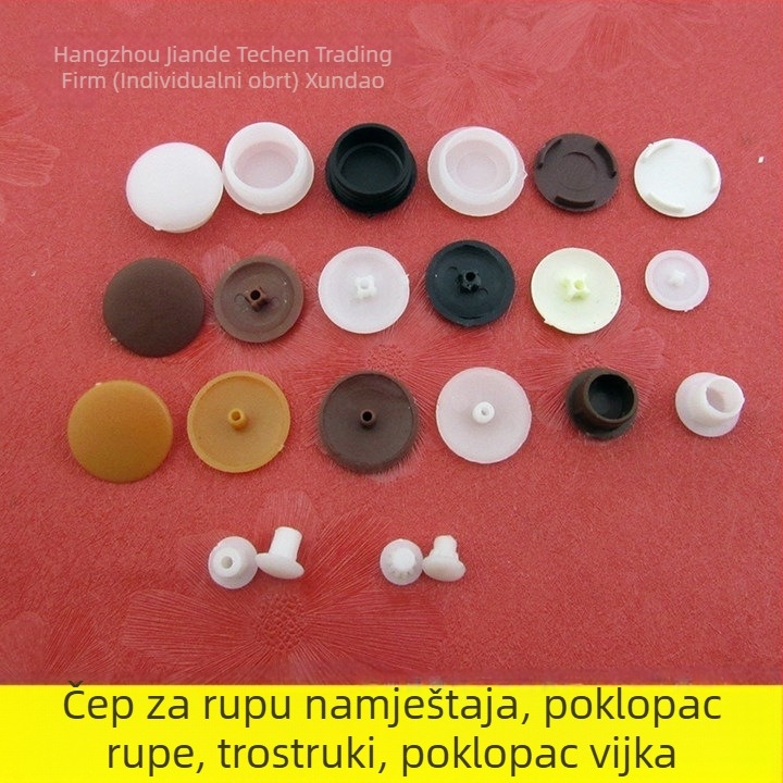 Dekorativni poklopac za rupe u namještaju, tri u jednom, dekorativni poklopac za Phillips vijke promjera 4 mm i 15 mm