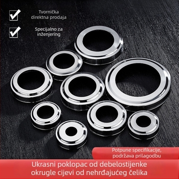 Prilagođeni dekorativni pokrov za ogradu za skrivanje nedostataka, pokrov za okrugli cijev promjera 50 mm, debeli poklopac stupa od nehrđajućeg čelika 201 za stepenice