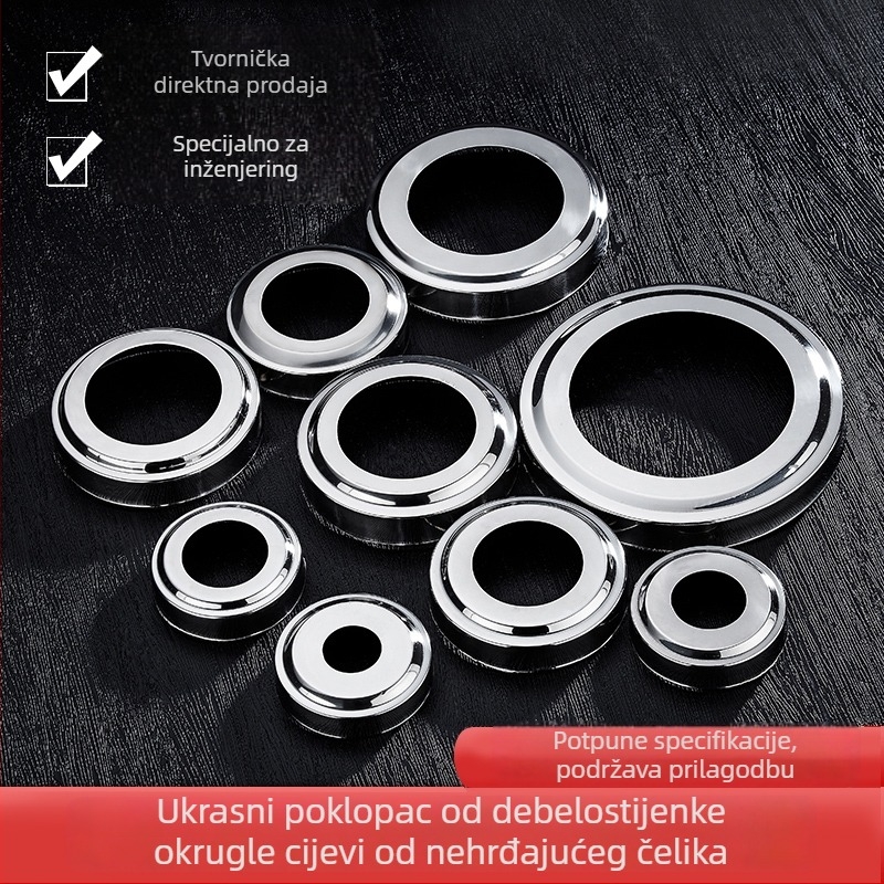 Prilagođeni dekorativni pokrov za ogradu za skrivanje nedostataka, pokrov za okrugli cijev promjera 50 mm, debeli poklopac stupa od nehrđajućeg čelika 201 za stepenice