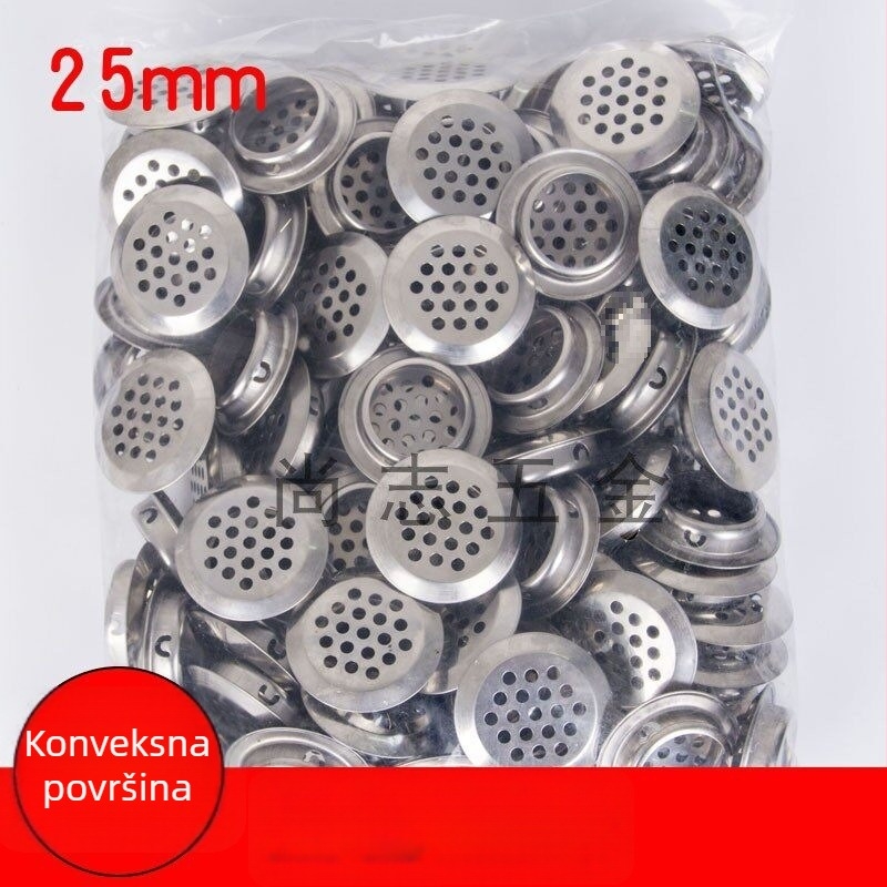 Nehrđajući čelični otvori za ventilaciju za garderobe, namještaj i ormariće za cipele, prozračni mrežasti poklopci, otvori za disipaciju topline 25 mm