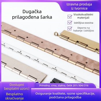 Leptir šarniri od nehrđajućeg čelika, dugi ravni ormarski šarniri, montaža bez bušenja