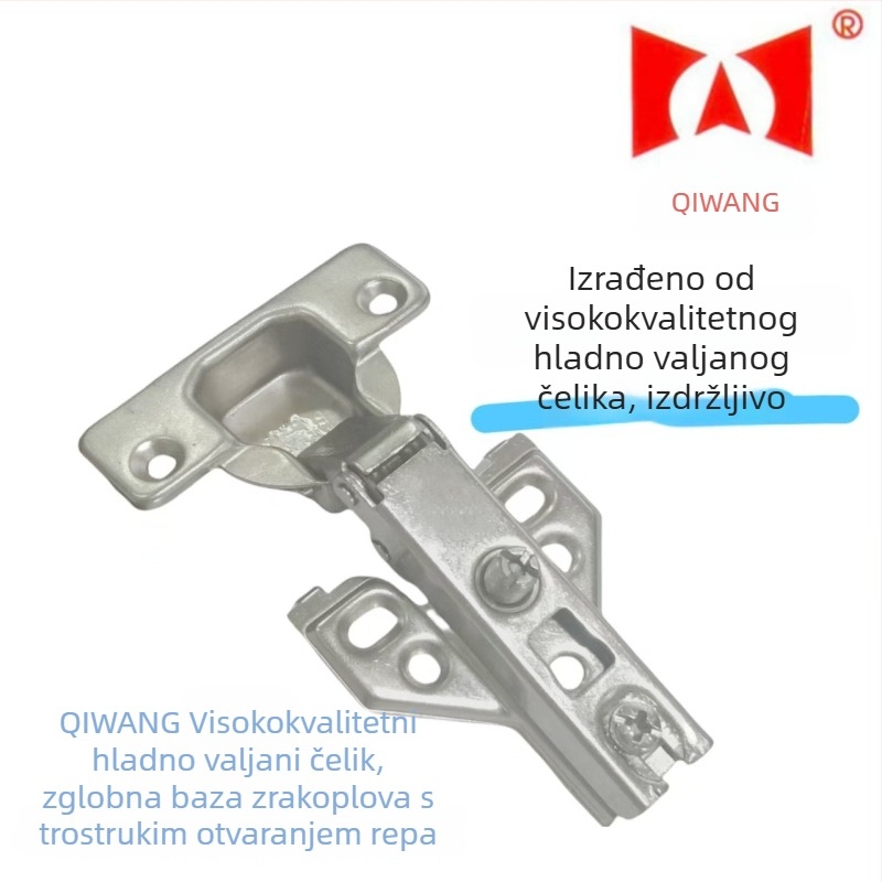 Qiwang visokokvalitetni hladno valjani čelični šarnirom s dvostupanjskim otvaranjem vrata za ormar i drveni ormar, 35 mm čašica, nikl