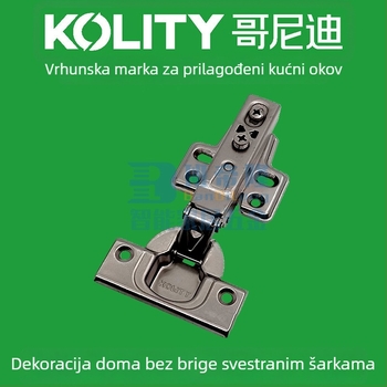 Pantan s dvostupanjski mehanizmom s tlomom za debele vrata ormara i garderobe, titanijum legura, otporna na koroziju