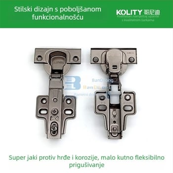 Pantan s dvostupanjski mehanizmom s tlomom za debele vrata ormara i garderobe, titanijum legura, otporna na koroziju