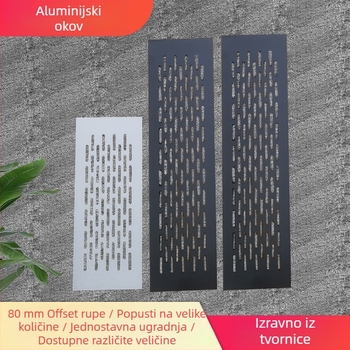 80 mm aluminijska legura prozračna mreža za garderobu, pravokutni ventilacijski panel