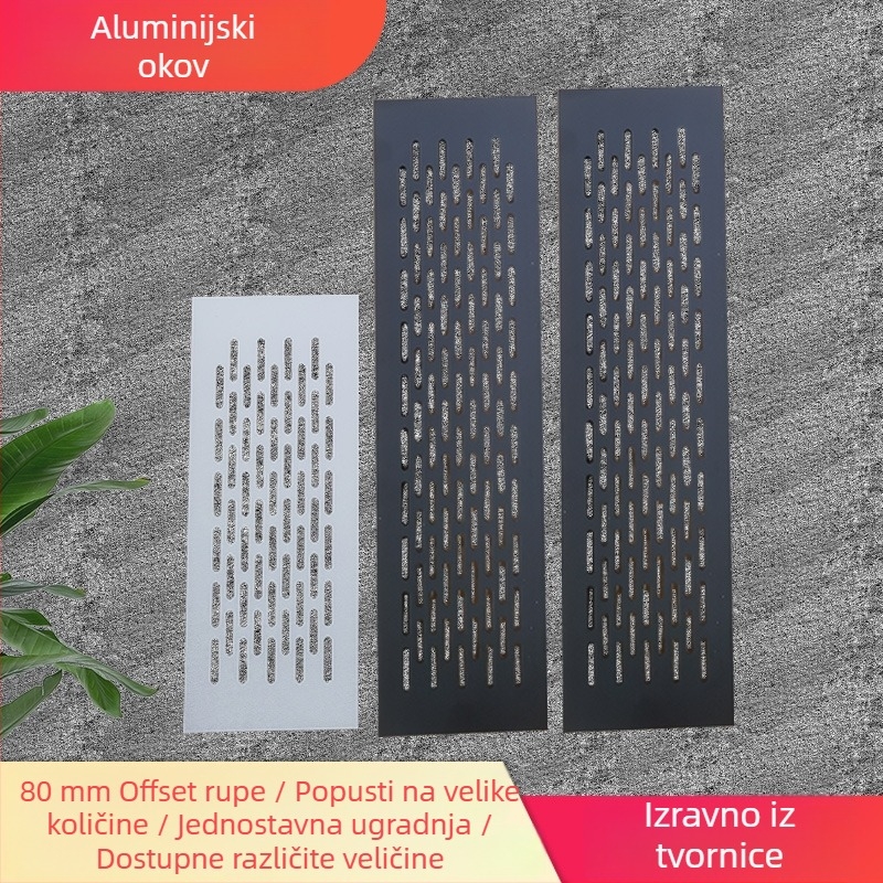 80 mm aluminijska legura prozračna mreža za garderobu, pravokutni ventilacijski panel