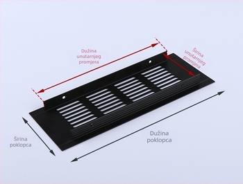 Poklop za ventilaciju ormarića od aluminijske legure s pravokutnim dišnim otvorima, dekorativna mreža za ormariće i ormariće za cipele