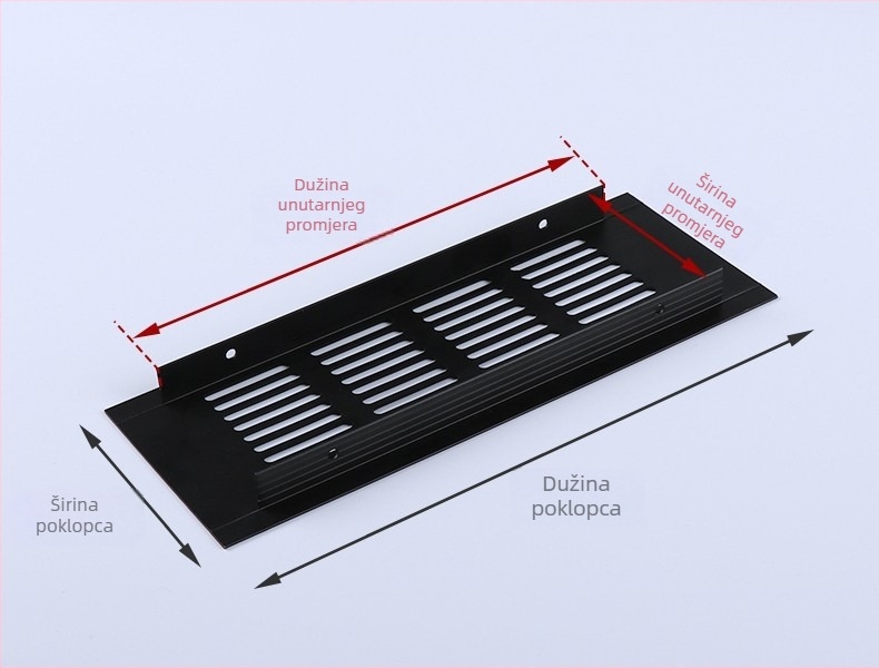 Poklop za ventilaciju ormarića od aluminijske legure s pravokutnim dišnim otvorima, dekorativna mreža za ormariće i ormariće za cipele