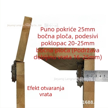 Šarka za vrata ormarića od nehrđajućeg čelika, debljine vrata 35 mm – hidraulična, ravni rameni, srednje i veliko zavijanje; potpuno pokriće, djelomično pokriće ili bez pokrića.