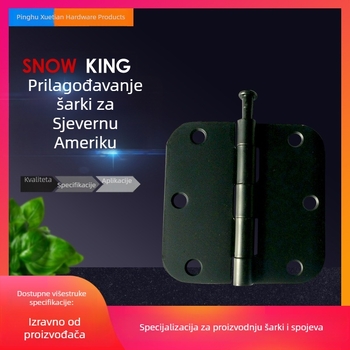 Panta za drvena vrata, američkog stila, dimenzije 3.5×3.5×2.2 inča, mat crna, od željeza