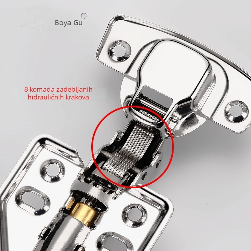 689B model: hidraulični šarniri za ormarske vrata od 304 nehrđajućeg čelika, debljina 1,2 mm, s amortizatorom i oprugom hardvera