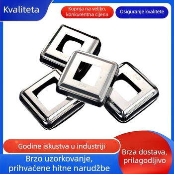 Prilagođeni kvadratni dekorativni poklopci od 304 nehrđajućeg čelika za stubišne ograde, kvadratne cijevi, poklopce za vijakove i otvore stupova