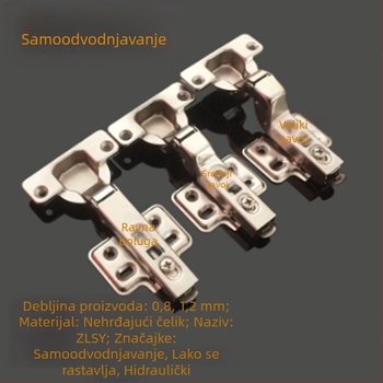 Panti od nehrđajućeg čelika za vrata ormara s hidraulickim tlomom, veliki zavoj i srednji zavoj, 1.0