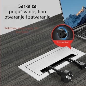 Kryt za kabelski otvor od aluminijske legure za pravokutni stol i TV ormarić