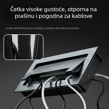 Kryt za kabelski otvor od aluminijske legure za pravokutni stol i TV ormarić