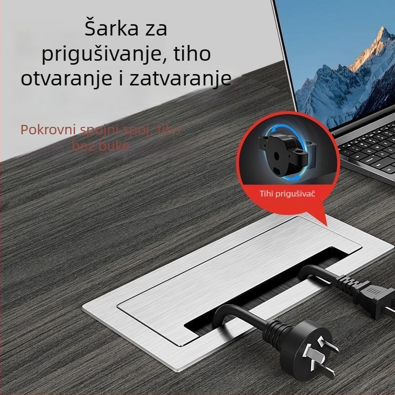Kryt za kabelski otvor od aluminijske legure za pravokutni stol i TV ormarić
