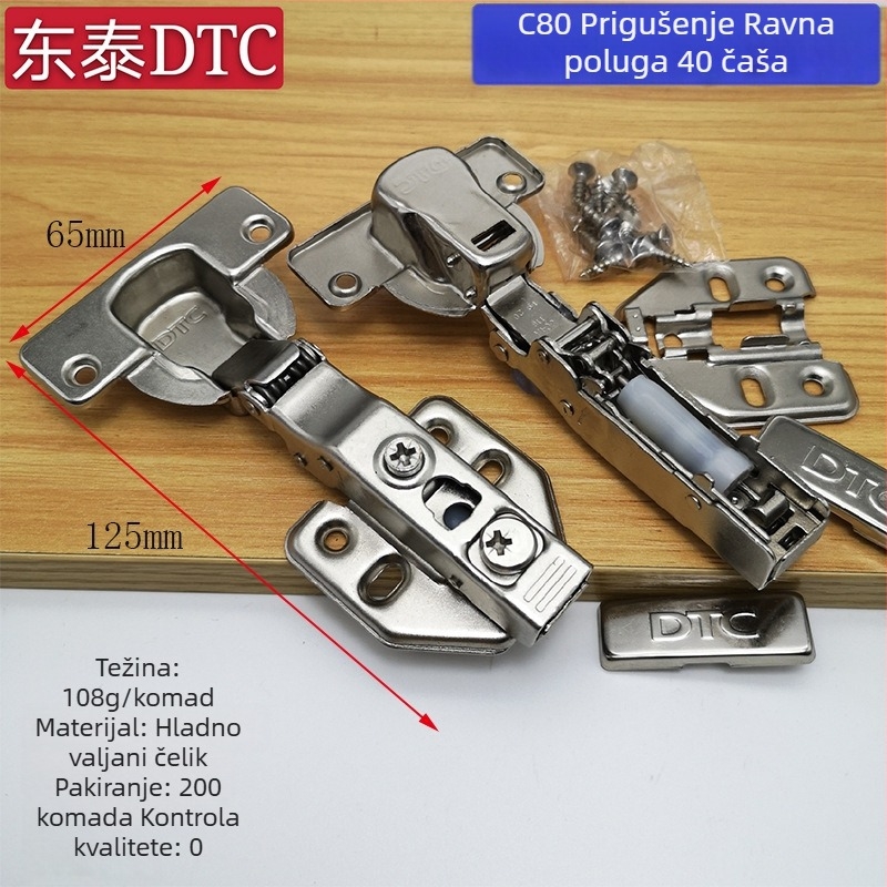 Dongtai DTCC80 visokokvalitetni šarka za ormare, za bočne ploče od 25 mm, promjer čašice 40 mm, polovično preklapanje