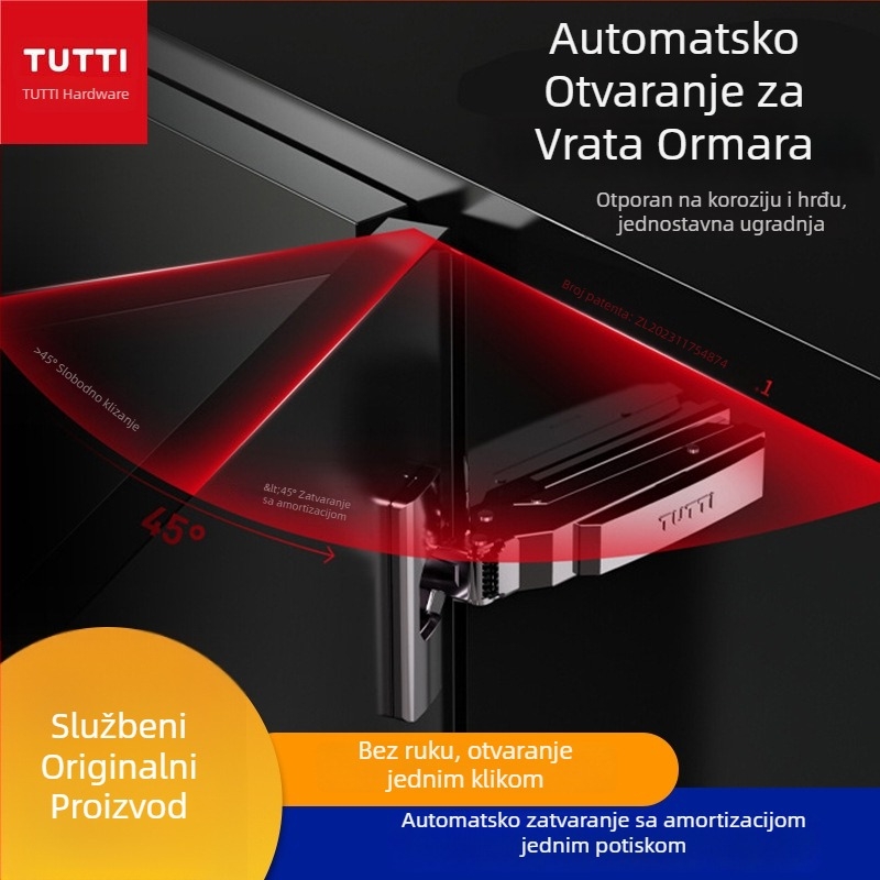 Tutti H106T drveni donji šarka za vrata s hidrauličkim tlumenjem za ormariće