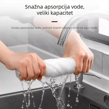 Krpa za suđe od bambusovih vlakana – kuhinjska upotreba, lako se čisti, bez dlačica, upija ulje i vodu.