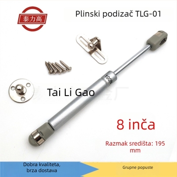 Kratka plinska opruga za vrata ormarića, 6 inča, uski aluminijski okvir vrata, teleskopska potporna šipka