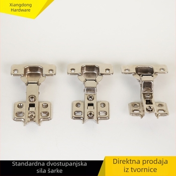 261 šarnir – standardni dvostupanjski šarnir za vrata ormarića i ormara, metalni, nikl premaz