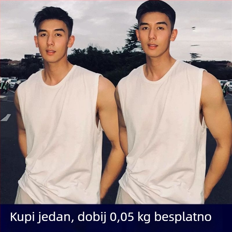 Muški bezruk tank top za sport i fitness - okrugli izrez