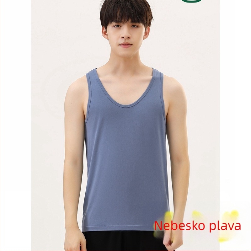 New Step Muški bezrukavac 1338, bambusova vlakna i modal, mekan, elastičan, upija znoj, prozračan sportski top