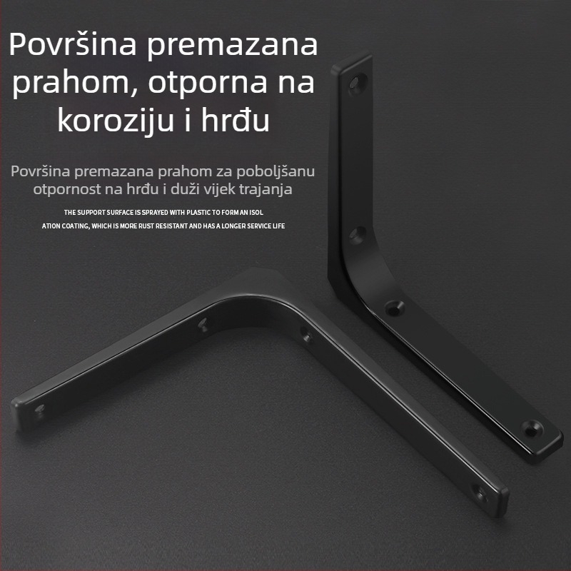 Zakrivljeni nosač od nehrđajućeg čelika, 90° trokutasti nosač za zidnu policu
