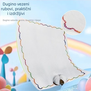 12-slojna krpa za suđe od pamuka, otporna na ulje, upija, bez dlačica, s tiskanim uzorkom