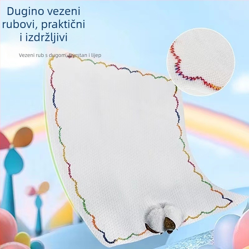 12-slojna krpa za suđe od pamuka, otporna na ulje, upija, bez dlačica, s tiskanim uzorkom