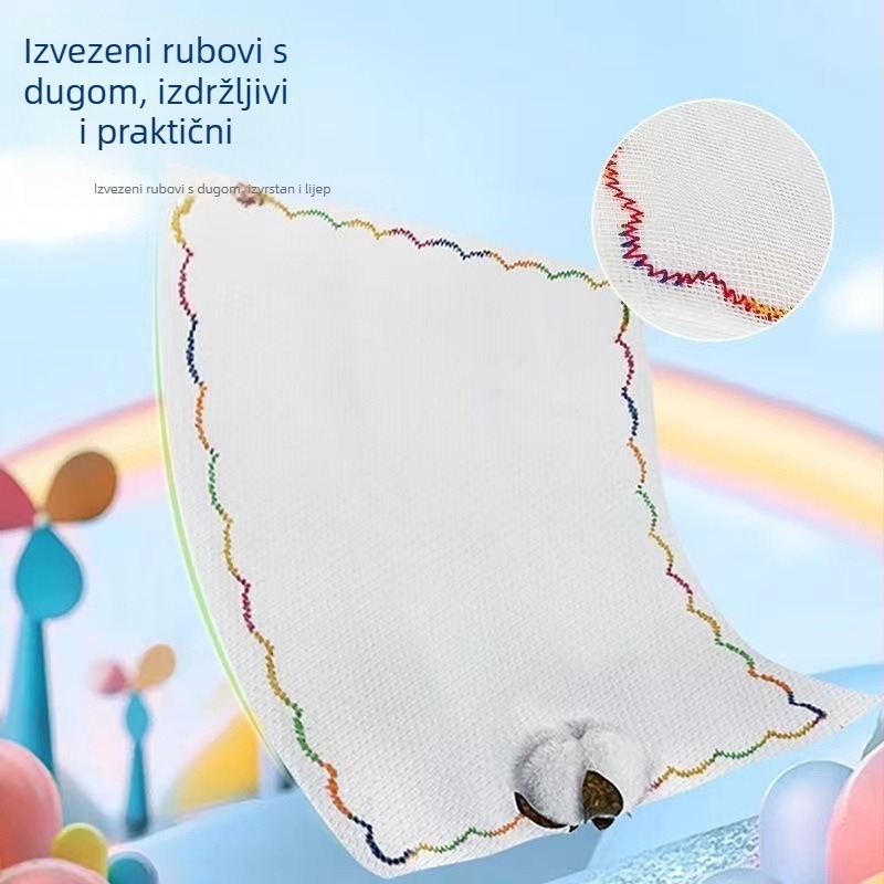 12-slojna krpa za suđe od pamuka, otporna na ulje, upija, bez dlačica, s tiskanim uzorkom