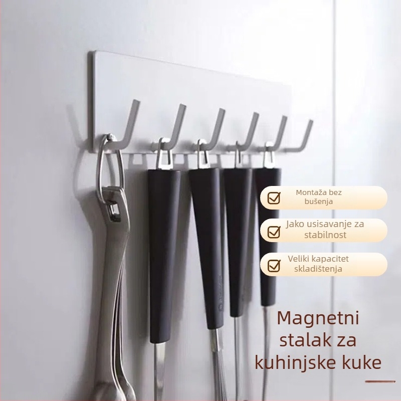 Magnetski držač za bočnu stranu hladnjaka, bez bušenja, višeredni, moderni kuhinjski organizator (do 1–3 kg)