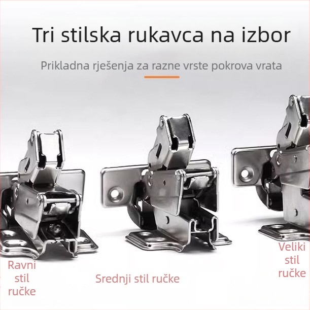 Šarka s tlumenjem za 165° veliki kut, 180° potpuno pokrivanje, vrata kutne ormariće od nehrđajućeg čelika s otvorom od 175°